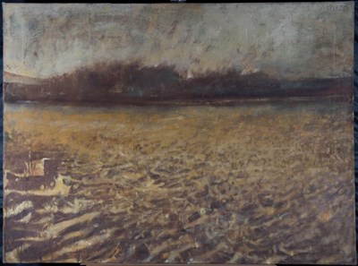 Lot 33 - MORRIS (20TH CENTURY) - UNTITLED OIL ON CANVAS LANDSCAPE PAINTING