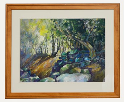 Lot 55 - JUNE BEVAN (B. 1927) - 20TH CENTURY ACRYLIC ON PAPER PAINTING