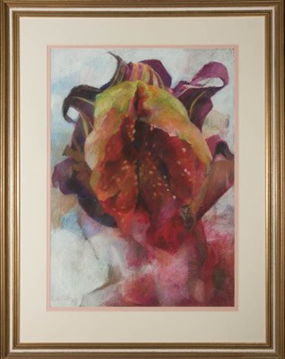 Lot 83 - JOHN IVOR STWEART (1936-2018) - POMEGRANATE STILL LIFE PASTEL PAINTING