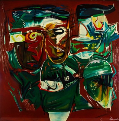 Lot 100 - RAUPE (CONTEMPORARY) - MIXED MEDIA ON BOARD ABSTRACT PAINTING