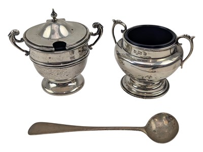 Lot 152 - TWO 20TH CENTURY HALLMARKED SILVER CONDIMENT POTS