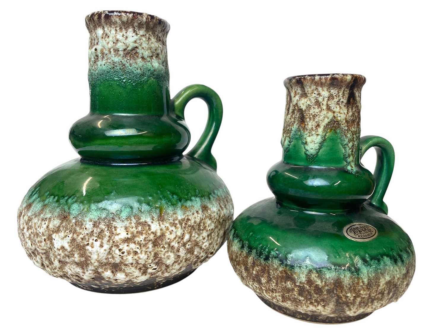 Lot 71 - JOPEKO KERAMIK - MODEL 416 & 402 - PAIR OF 60S WEST GERMAN JUGS