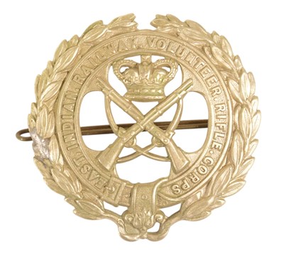 Lot 132 - 19TH CENTURY EAST INDIAN RAILWAY VOLUNTEER RIFLE CORPS BADGE