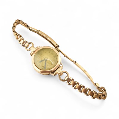 Lot 339 - HALLMARKED 9CT GOLD LADIES DRESS WRISTWATCH