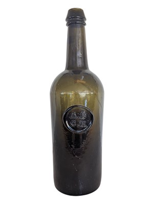 Lot 8 - 19TH CENTURY GEORGIAN ALL SAINTS COLLEGE GREEN GLASS BOTTLE