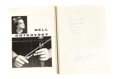 Lot 189 - MUSICIANS - LARGE ALBUM OF MID-CENTURY MUSICIAN AUTOGRAPHS