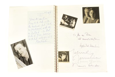 Lot 189 - MUSICIANS - LARGE ALBUM OF MID-CENTURY MUSICIAN AUTOGRAPHS