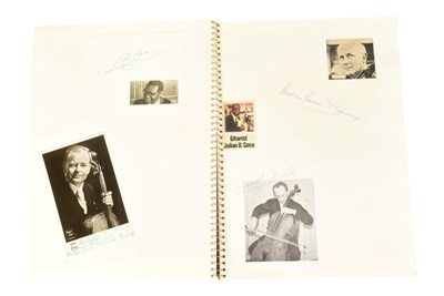 Lot 189 - MUSICIANS - LARGE ALBUM OF MID-CENTURY MUSICIAN AUTOGRAPHS