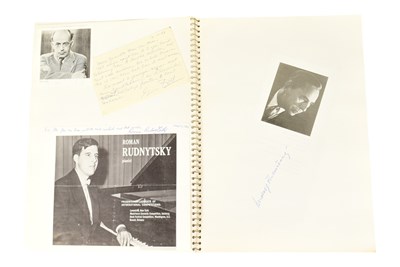Lot 189 - MUSICIANS - LARGE ALBUM OF MID-CENTURY MUSICIAN AUTOGRAPHS