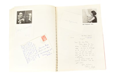 Lot 189 - MUSICIANS - LARGE ALBUM OF MID-CENTURY MUSICIAN AUTOGRAPHS