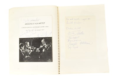 Lot 189 - MUSICIANS - LARGE ALBUM OF MID-CENTURY MUSICIAN AUTOGRAPHS