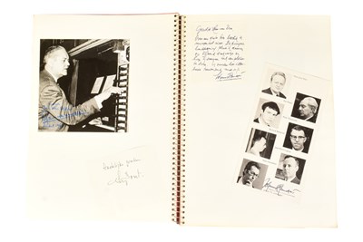 Lot 189 - MUSICIANS - LARGE ALBUM OF MID-CENTURY MUSICIAN AUTOGRAPHS