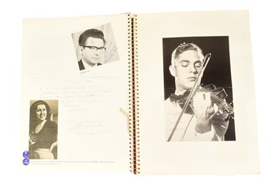 Lot 189 - MUSICIANS - LARGE ALBUM OF MID-CENTURY MUSICIAN AUTOGRAPHS