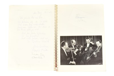Lot 189 - MUSICIANS - LARGE ALBUM OF MID-CENTURY MUSICIAN AUTOGRAPHS