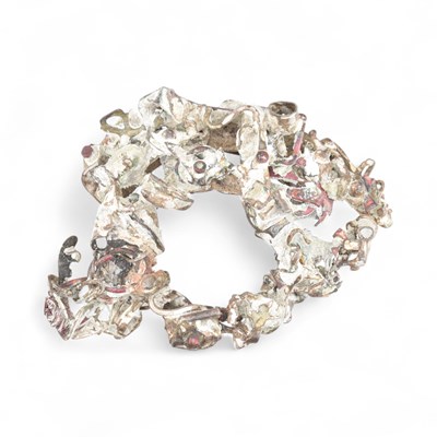 Lot 237 - PETER EIN-HOLD BRUTALIST ABSTRACT SILVER BROOCH PIN