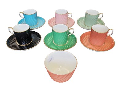Lot 48 - AYNSLEY - MID CENTURY BONE CHINA PART COFFEE SERVICE