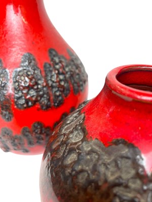 Lot 40 - WEST GERMAN POTTERY - THREE 1960S FAT LAVA VASES