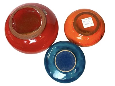 Lot 6 - WEST GERMAN POTTERY - THREE 1960S FAT LAVA VASES