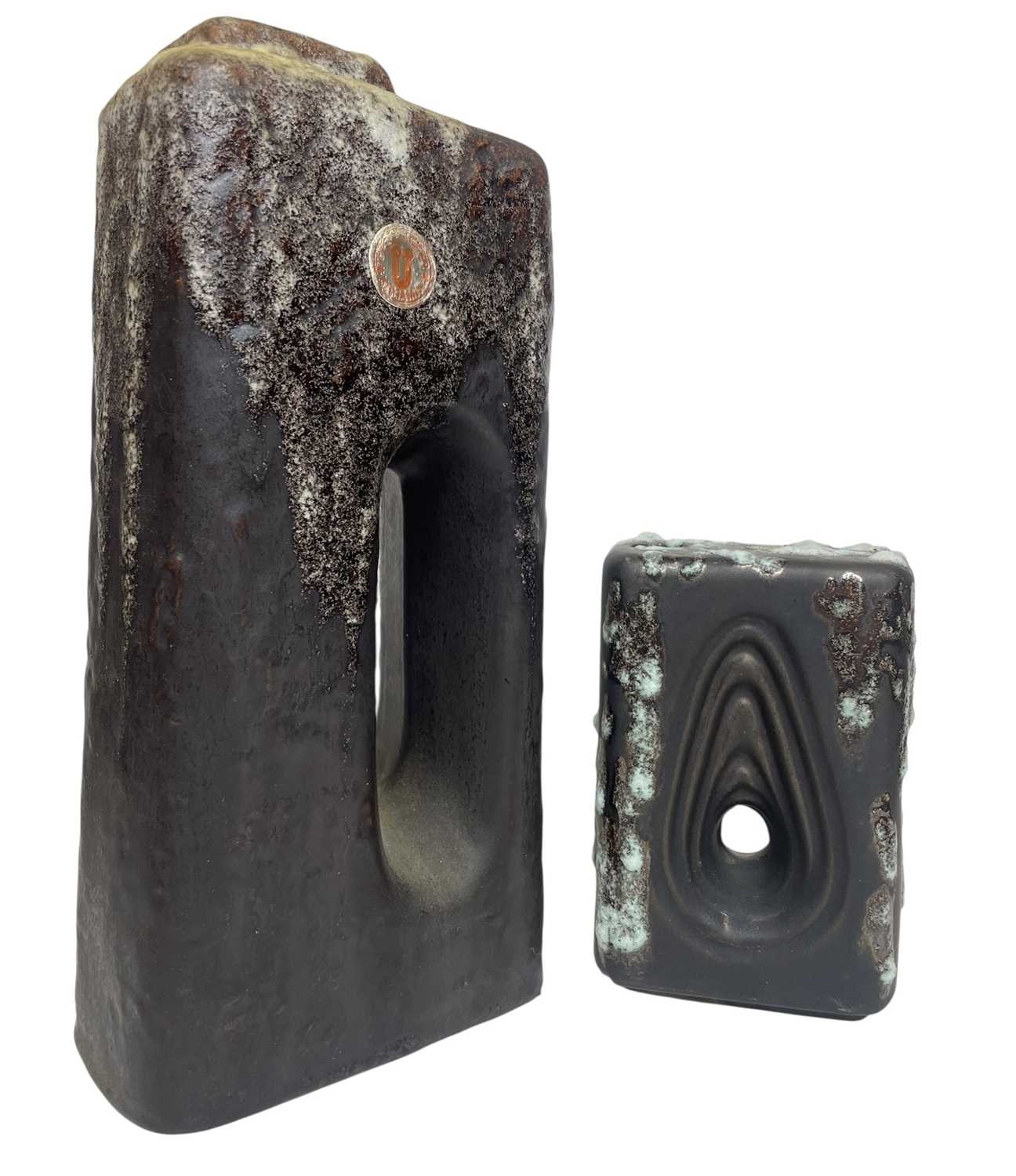 Lot 78 - Ü Keramik - PAIR OF 1960S FAT LAVA VASES