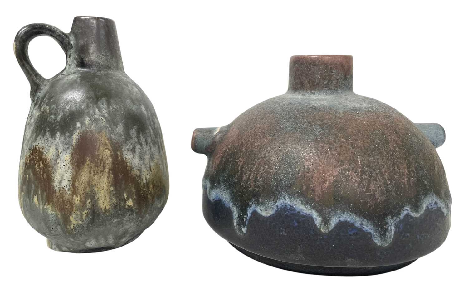 Lot 82 - RUSCHA KERAMIK - MODEL 320/14 & 348 - A PAIR OF 1960S WEST GERMAN VASE
