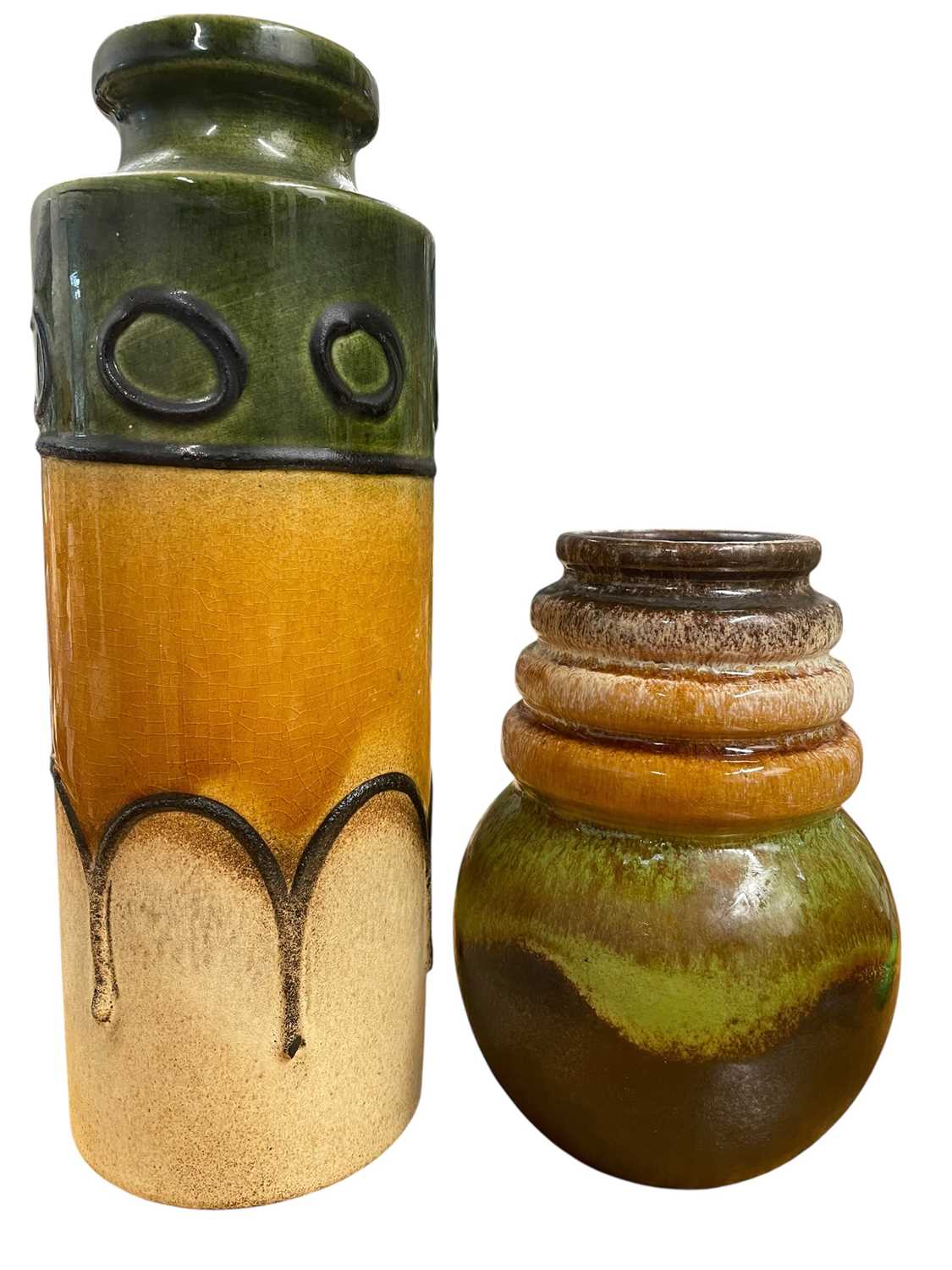 Lot 74 - SCHEURICH KERAMIK - MODEL 269/15 & 203/26 - PAIR OF 1960S WEST GERMAN VASE