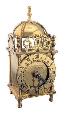 Lot 498 - EARLY 20TH CENTURY SMITHS BRASS LANTERN CLOCK