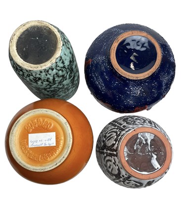 Lot 104 - WEST GERMAN POTTERY - FOUR 1960S FAT LAVA VASES