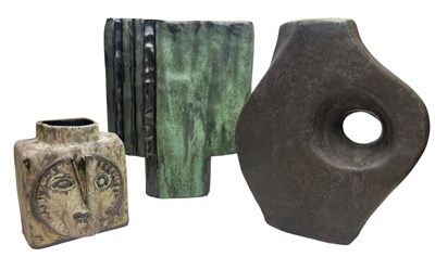 Lot 125 - WEST GERMAN POTTERY - THREE BRUTALIST 1960S VASES