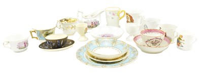 Lot 65 - MIXED COLLECTION OF 19TH/20TH C. PORCELAIN TEA CUPS INCLUDING WEDGWOOD
