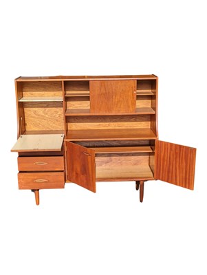 Lot 582 - JENTIQUE FURNITURE- MID CENTURY TEAK HIGHBOARD SIDEBOARD