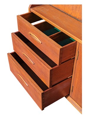 Lot 582 - JENTIQUE FURNITURE- MID CENTURY TEAK HIGHBOARD SIDEBOARD