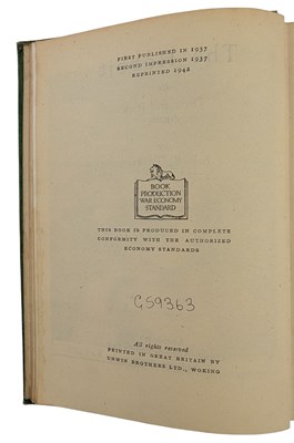 Lot 31 - TOLKIEN, J. R. R. 1942 THE HOBBIT: FIRST EDITION, THIRD IMPRESSION