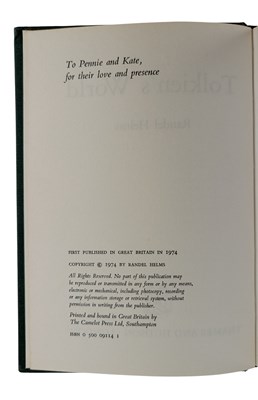 Lot 11 - 1972-7 THREE STUDIES OF J. R. R. TOLKIEN AND MIDDLE EARTH: ROBLEY EVANS, RANDEL HELMS & RUTH S, NOEL