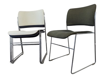 Lot 803a - DAVID ROWLAND - HOWE 40/4 FOUR DANISH OFFICE / DINING CHAIRS