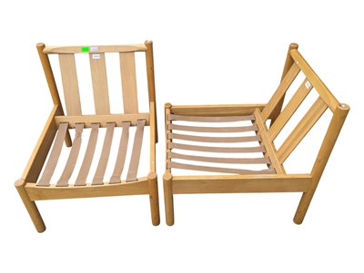 Lot 569 - ERCOL FURNITURE - MODEL 747 PAIR OF LOW LOUNGE CHAIRS