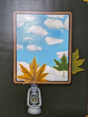 Lot 171 - DAVOUD ZAHED (1936-1992) - LEAVES & CLOUDS ACRYLIC ON CANVAS PAINTING