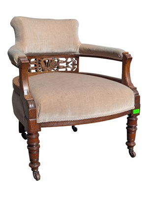 Lot 799 - VICTORIAN 19TH CENTURY MAHOGANY SALON TUB ARMCHAIR