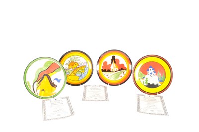 Lot 88 - WEDGWOOD - FOUR LATE 20TH CENTURY CLARICE CLIFF PLATES