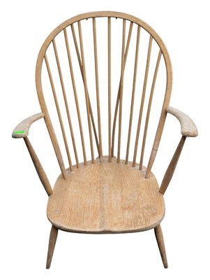 Lot 555 - LUCIAN ERCOLANI FOR ERCOL - MODEL 317 EASY GRANDFATHER ARMCHAIR