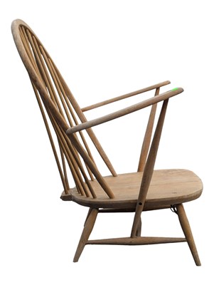 Lot 555 - LUCIAN ERCOLANI FOR ERCOL - MODEL 317 EASY GRANDFATHER ARMCHAIR