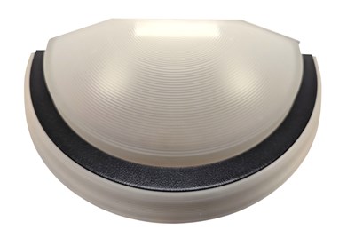 Lot 338 - PAIR OF ITALIAN 20TH CENTURY FROSTED GLASS HALF MOON SHAPED WALL LIGHTS