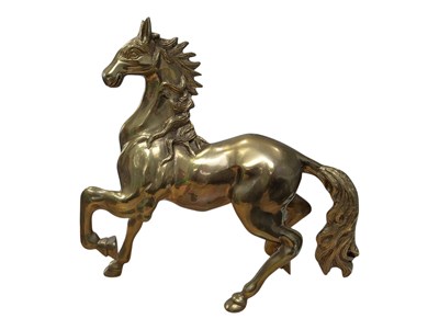 Lot 302 - LARGE EARLY 20TH CENTURY LARGE BRASS HORSE