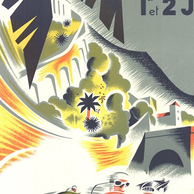 Lot 96 - MONACO GRAND PRIX JUNE 1952 LITHOGRAPHIC POSTER AFTER B. MINNIE ORIGINAL