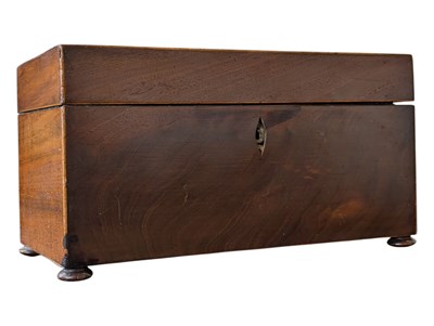Lot 323 - GEORGE III EARLY 19TH CENTURY MAHOGANY TEA CADDY