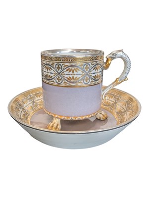 Lot 108 - LATE 18TH / 19TH CENTURY MEISSEN MARCOLINI CHINA CUP AND SAUCER