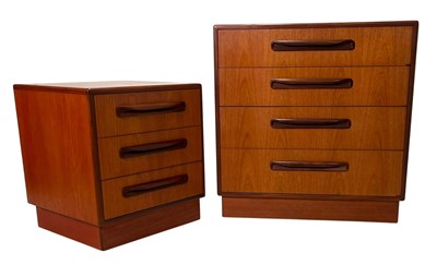Lot 405 - G PLAN - FRESCO RANGE - TEAK CHEST OF DRAWERS AND BEDSIDE CHEST