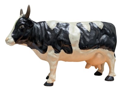 Lot 324 - LARGE 20TH CENTURY CAST IRON COW PAINTED MONEY BOX
