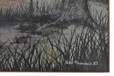 Lot 567 - PETER PRACOWNIK - 1987 WATERCOLOUR AND GOUACHE PAINTING