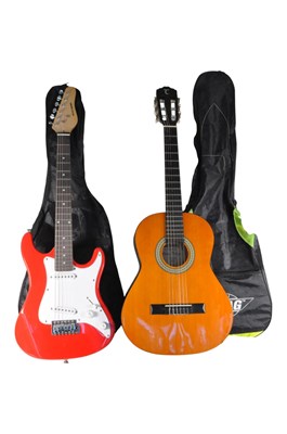 Lot 426 - LATE 20TH CENTURY VINTAGE CHILD'S ACOUSTIC AND ELECTRIC GUITAR
