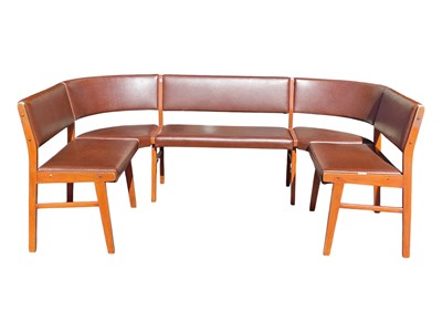 Lot 572 - BRITISH MODERN DESIGN - MID CENTURY HORSESHOE BENCH